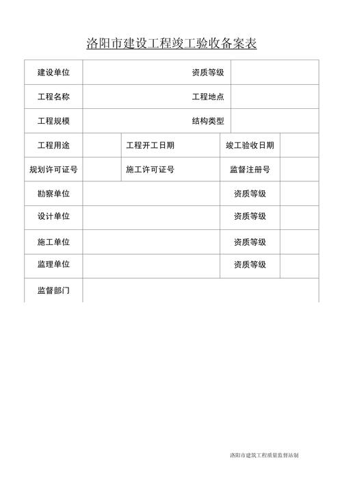 洛阳市建设工程竣工验收备案表详解 流程、材料与注意事项